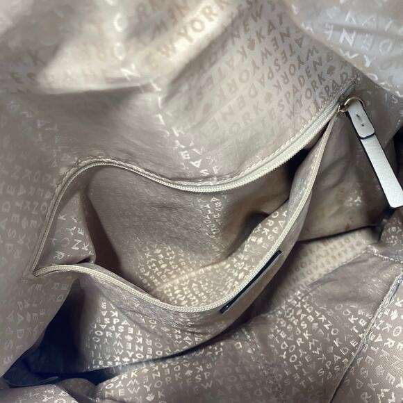 Kate Spade Crossbody Handles Satchel Cream Leather Gold Satin Liner - Picture 9 of 9